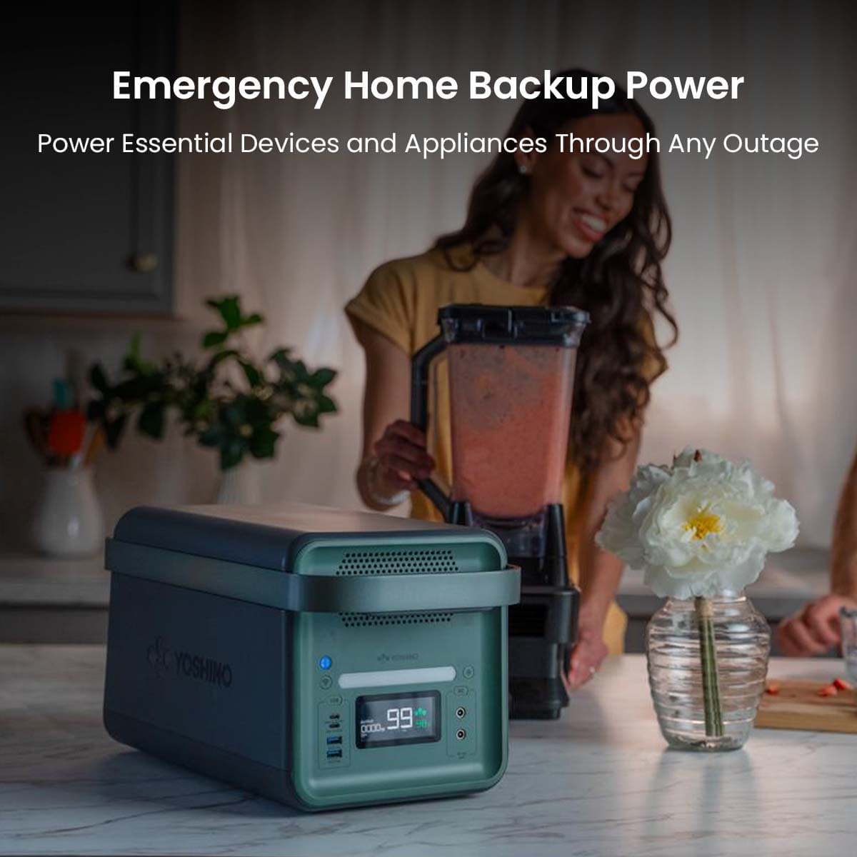 Yoshino B2000 Portable Power Station + 2*SP200 Solar Panel Kit - 1326Wh @ 2000W Output - 2025