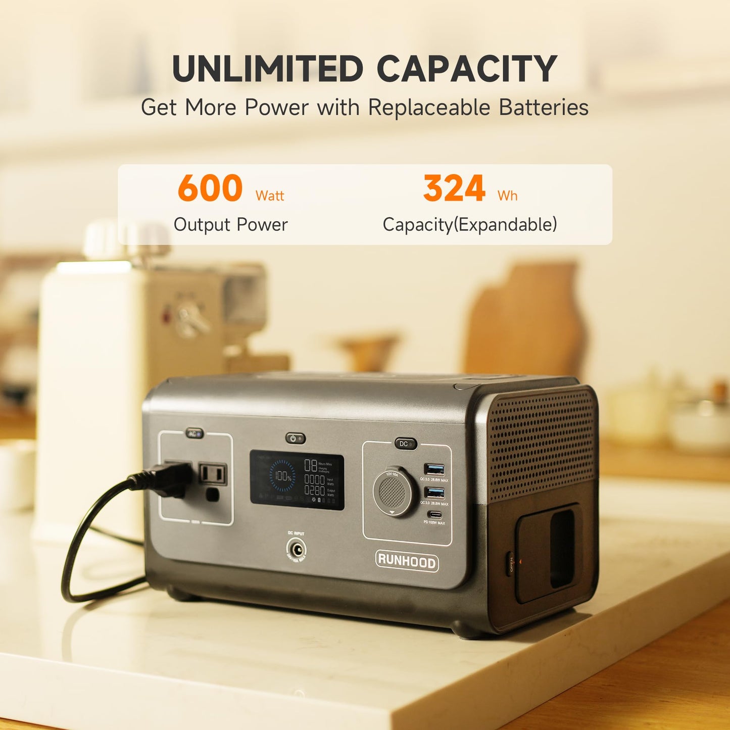 Runhood Power Rallye 600 MINI Portable Power Statio n ( 324Wh/600W )